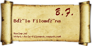 Bőle Filoména névjegykártya